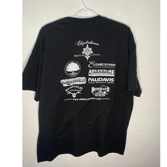 THUNDER INTO E TOWN 2018 Motor Cycle Grapic Black Tee XL - Picture 2 of 3
